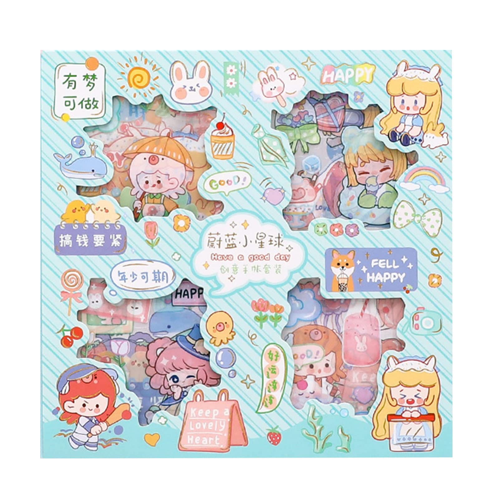 6 pezzi di adesivi retrò letterari materiali PET fai da te Scrapbooking Art Collage cancelleria Planner Decor adesivi per diario  21