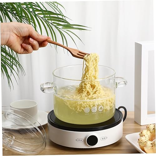 Miniatura 9 de Hemoton Cacerola de vidrio de 45 onzas 135 L con tapa olla de vidrio resistente al calor para estufa olla de doble asa para fideos de pasta sopa