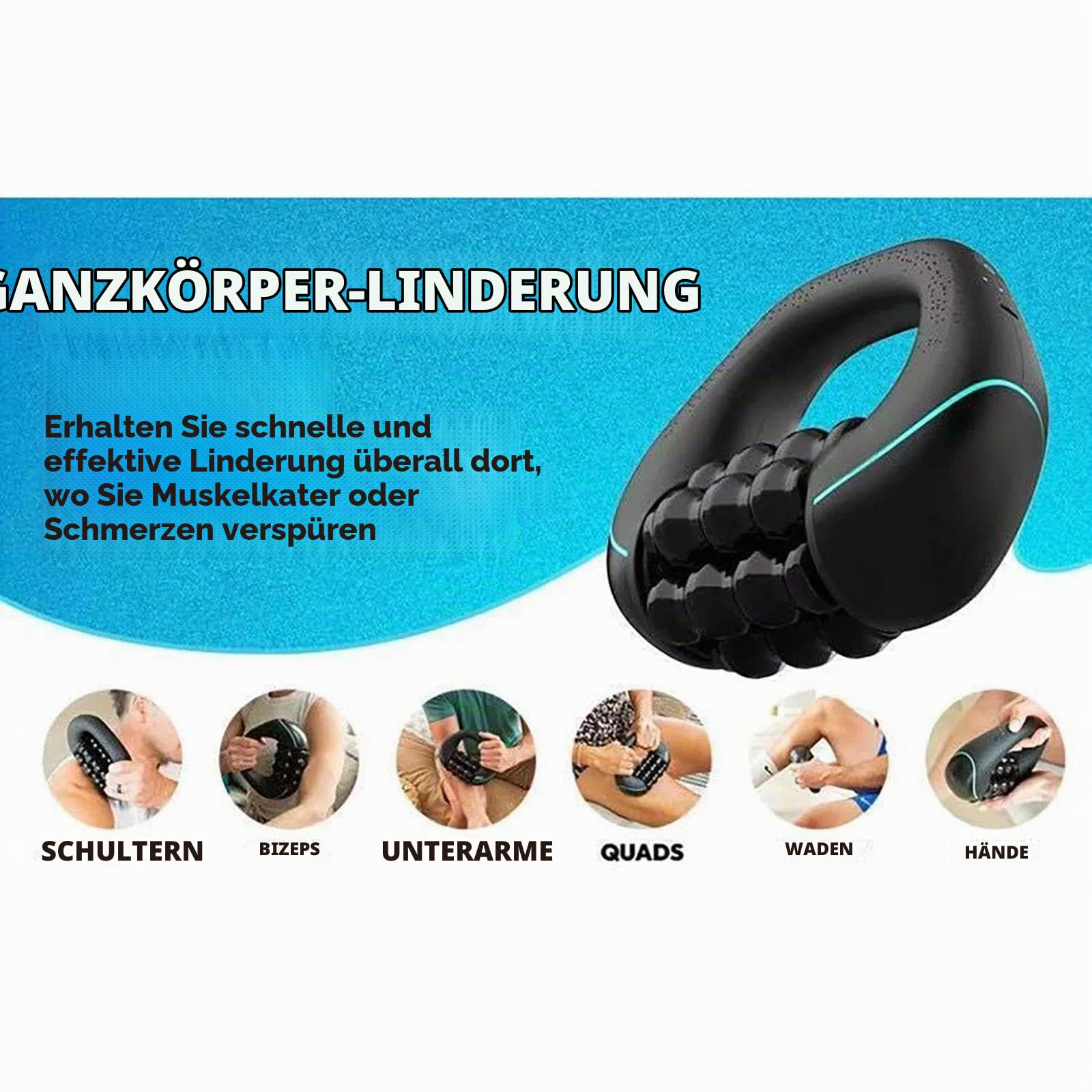 Marvixor Massageroller Elektrisch, Luminis Flow Relief Massage Roller, Luminis Massageroller, 3 Intensitätsstufen & Wiederaufladbar Für Muskelentspannung, Ergonomischer Mehrfachgriff, Geschenkauswahl
