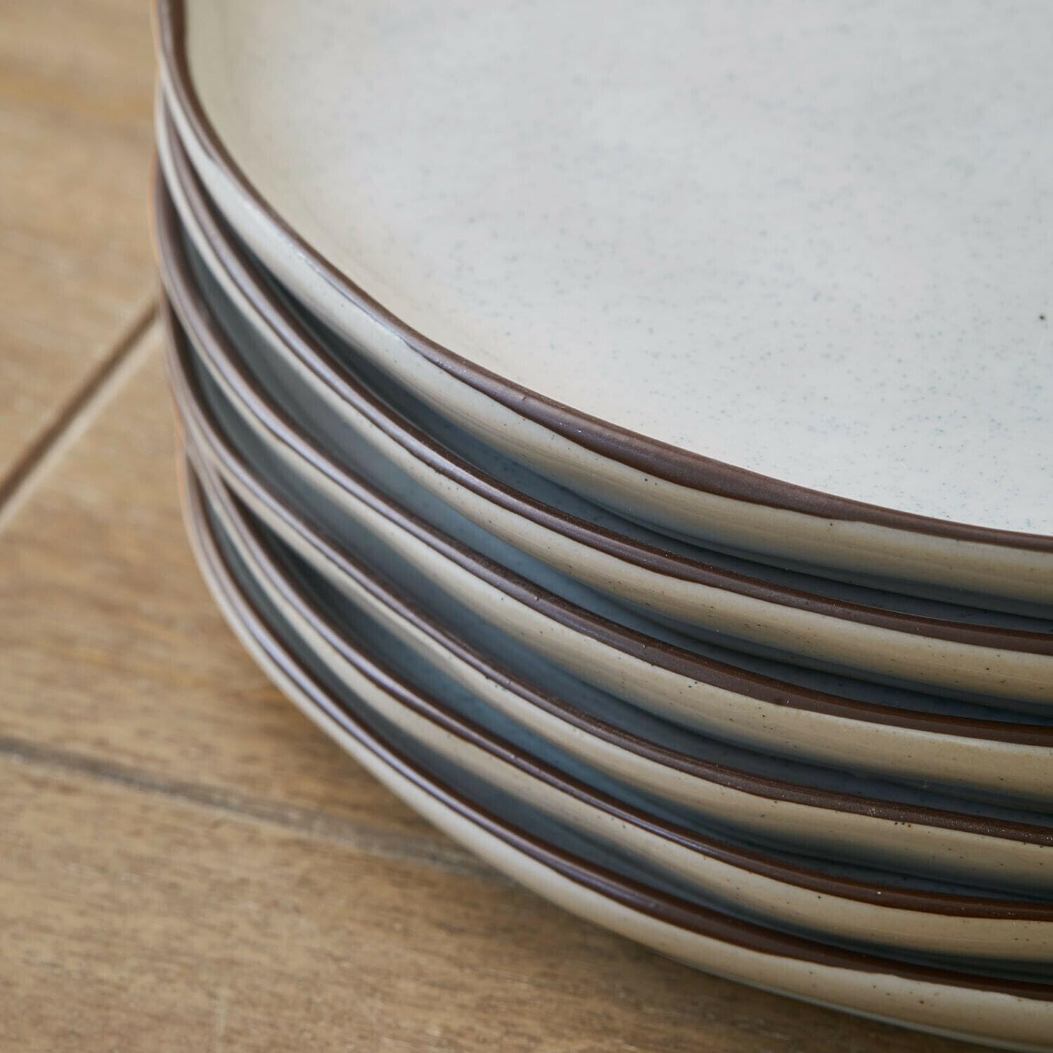 LOBERON Biarré Lot de 6 assiettes - Pour le fromage, des fruits, des amuse-bouche... - Très belle surface irrégulière, gris