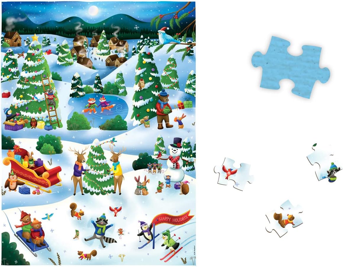 Peaceable Kingdom 12 Days of Puzzles Advent Calendar 2024 – Unique 12 Days of Christmas Advent Calendar Puzzles for Kids Ages 5 & Up