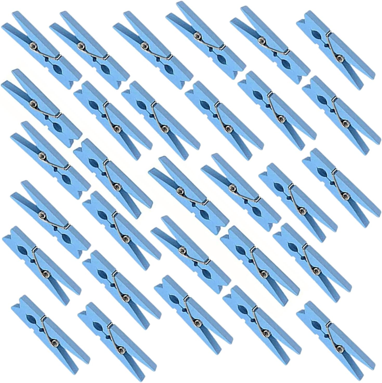 Blue Natural Wooden Clothes Pins for Baby Shower Game