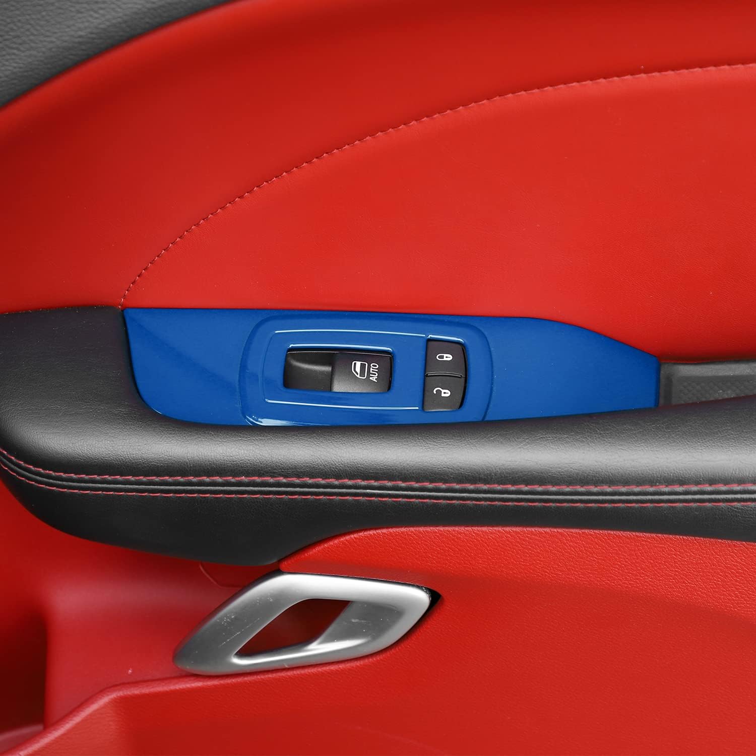 Voodonala for Dodge Challenger 2015-2023 Window Lift Panel Cover Trim Accessories for Dodge Challenger 2015-2023(2pcs/Set,Blue)