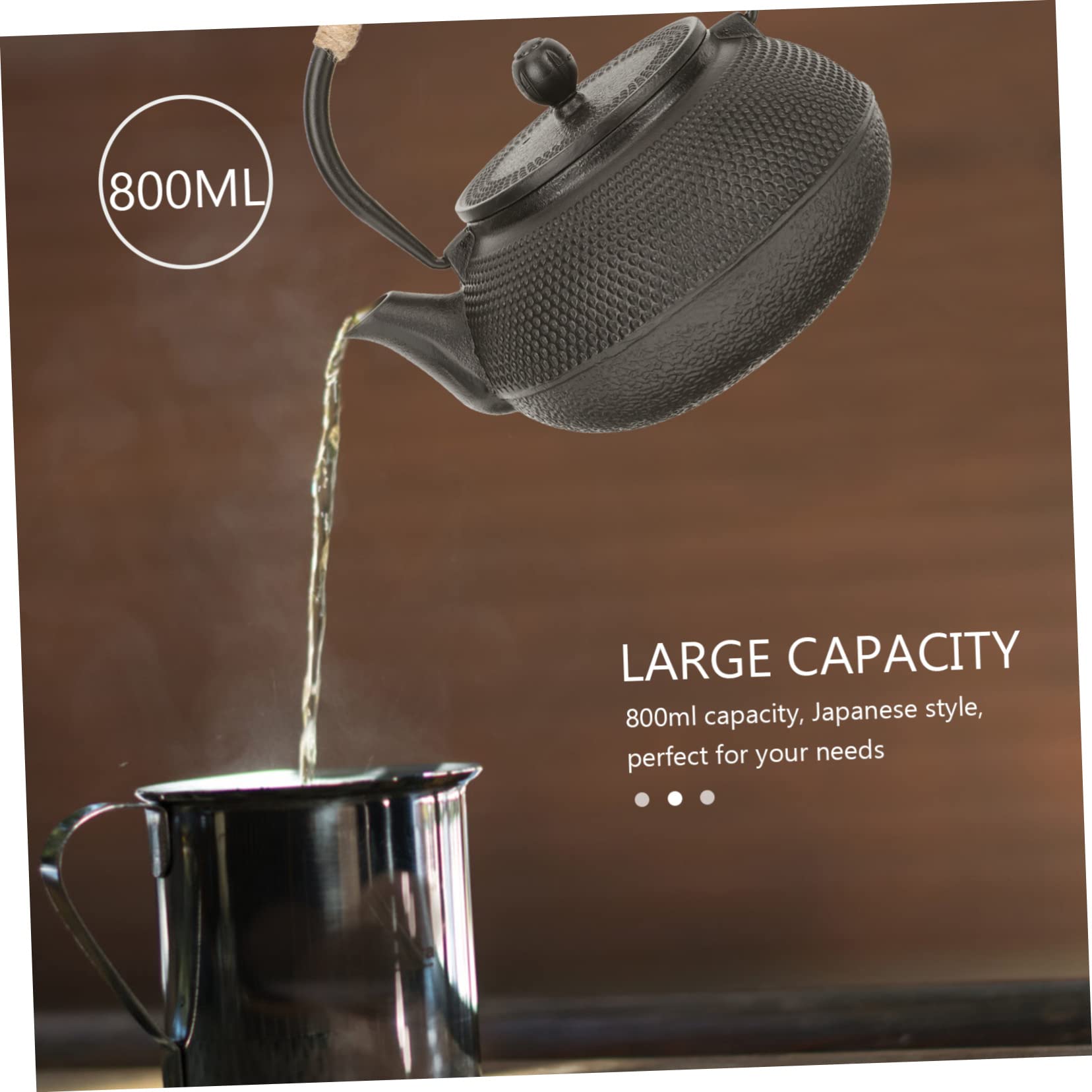 Tetera De Hierro Fundido De Diseño Japonés Retro De 800 Ml Con Asa De Metal Tetera De Escritorio Para Té