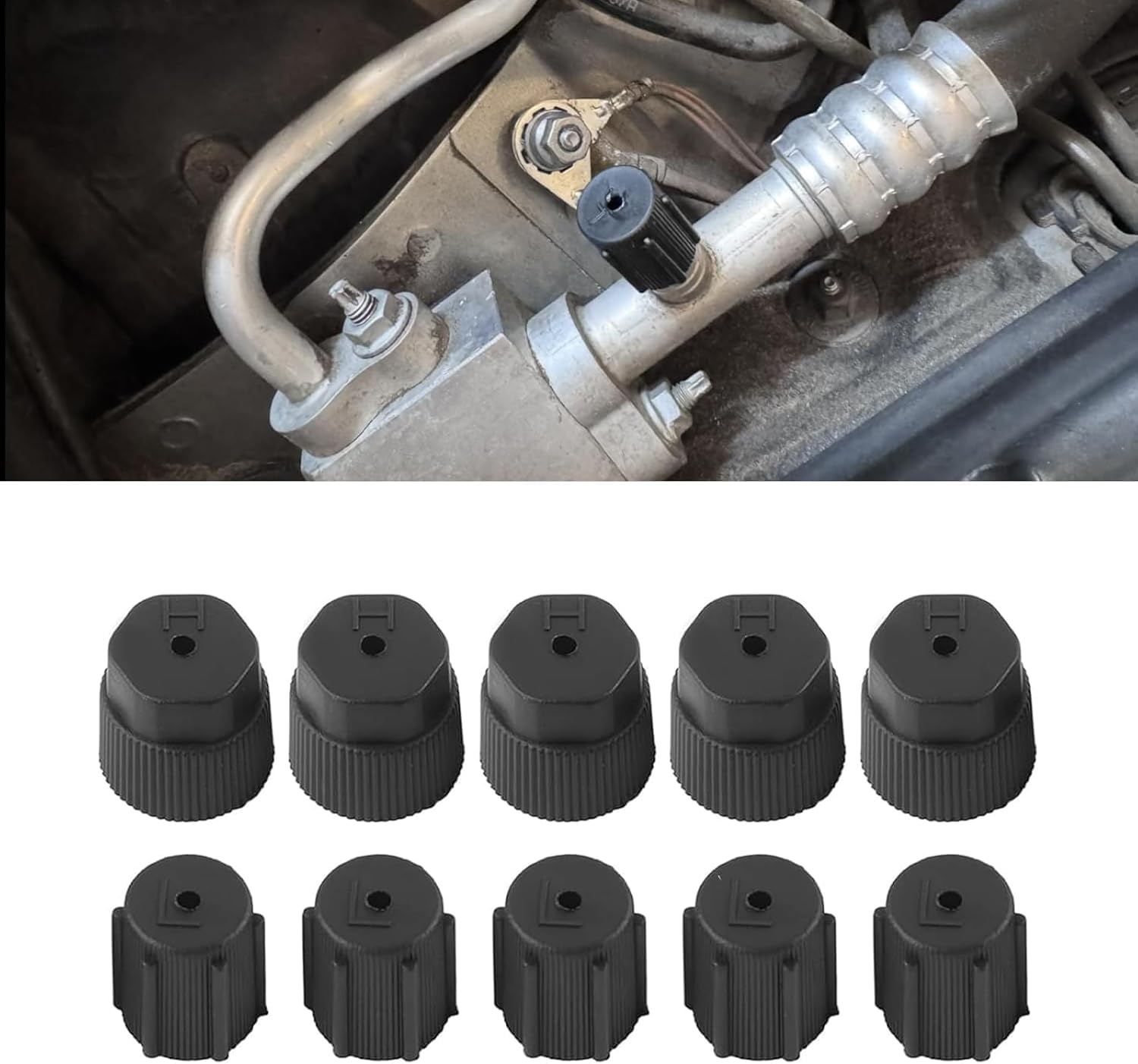 10 PCS Car AC Valve Cap High and Low Pressure Air Conditioning System Port Sealing Kit Universal Car