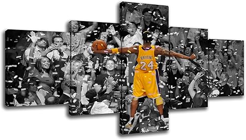 GoForArt Kobe Bryant - Póster para pared, 5 piezas, lienzo, impresiones artísticas, obras de arte para la sala de estar, decoración moderna del disponible en Yaxa Peru