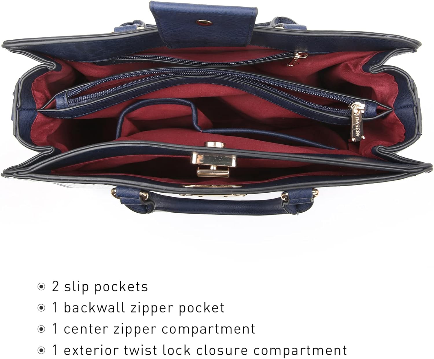 Dasein Women Handbags Purses Ladies Work Purse Satchel Tote Top Handle Shoulder Bags with Matching Clutch - Image 5