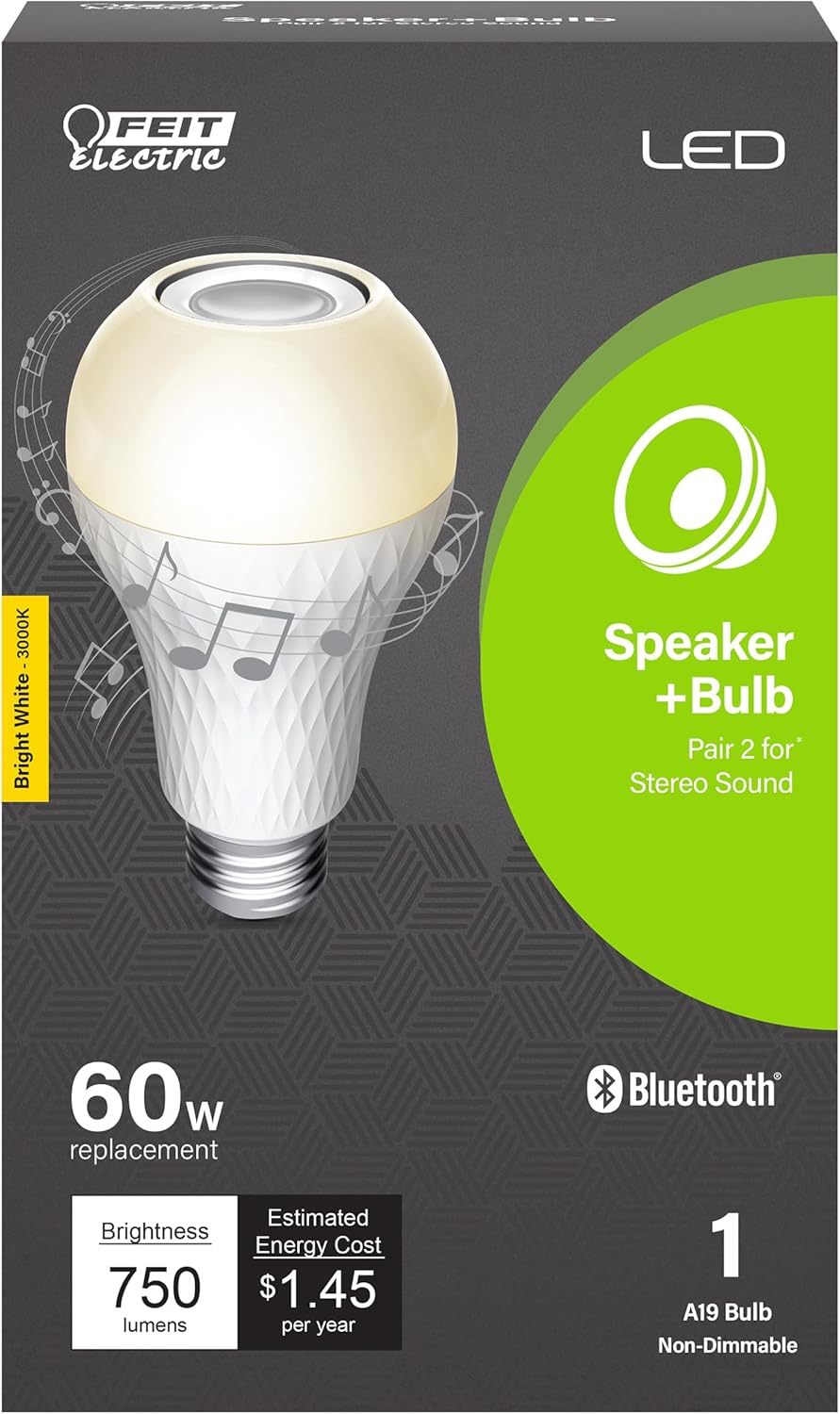 Feit Electric A19 LED Speaker Light Bulb