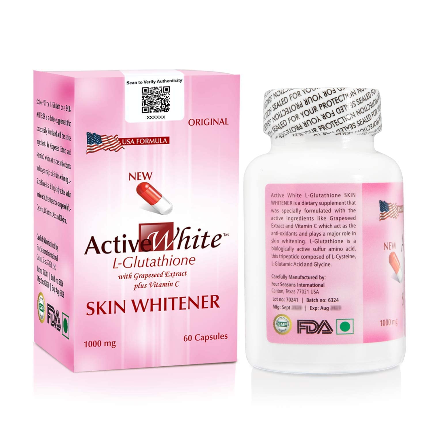 active white l glutathione with grapeseed extract plus vitamin c Oman Store | Best Price Offers Active White Active White L-Glutathione