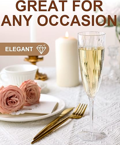 Miniatura 4 de Copas de champán de plástico transparente, 96 PIEZAS, vasos de cóctel desechables reutilizables para el hogar, la vida diaria, fiestas, cumpleaños,