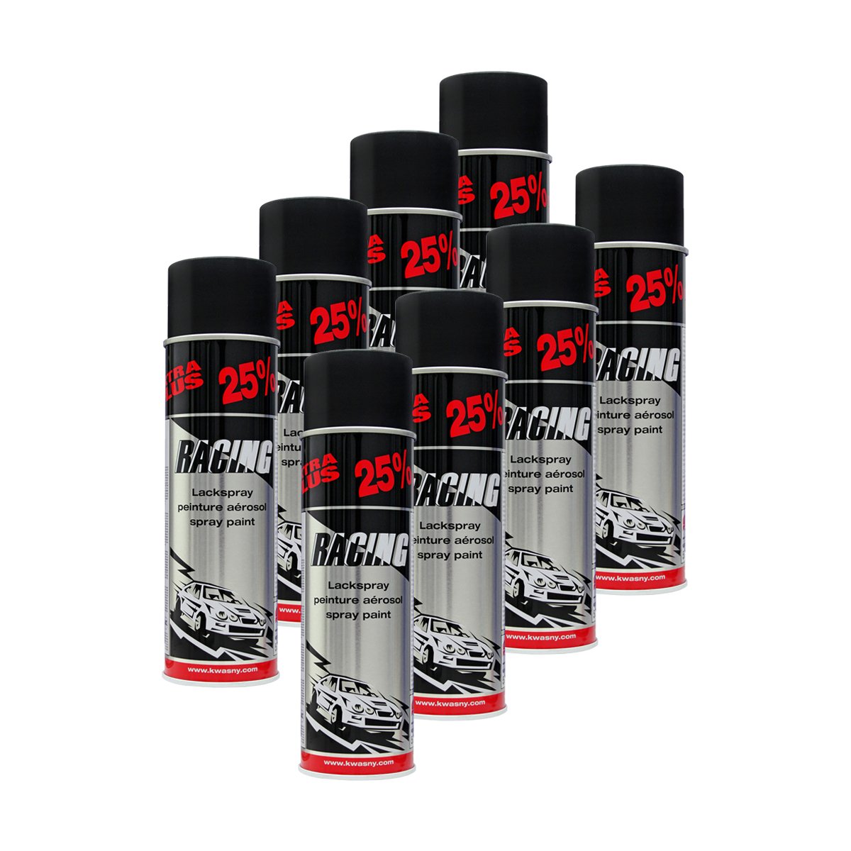 8 x kwasny 288 921 AUTO-​K Racing Laque Spray Noir mat 500 ml