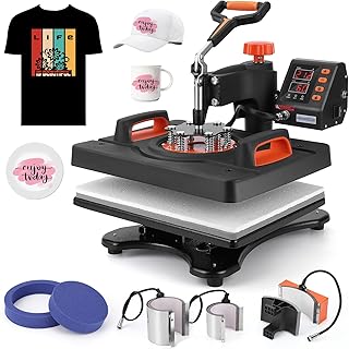 Heat Press Machine, 12 X 15 inch, PIONEERWORKS 6 in 1 Heat Press, 800W Sublimation Machine, 360° Rotation Swing-Away Heat ...