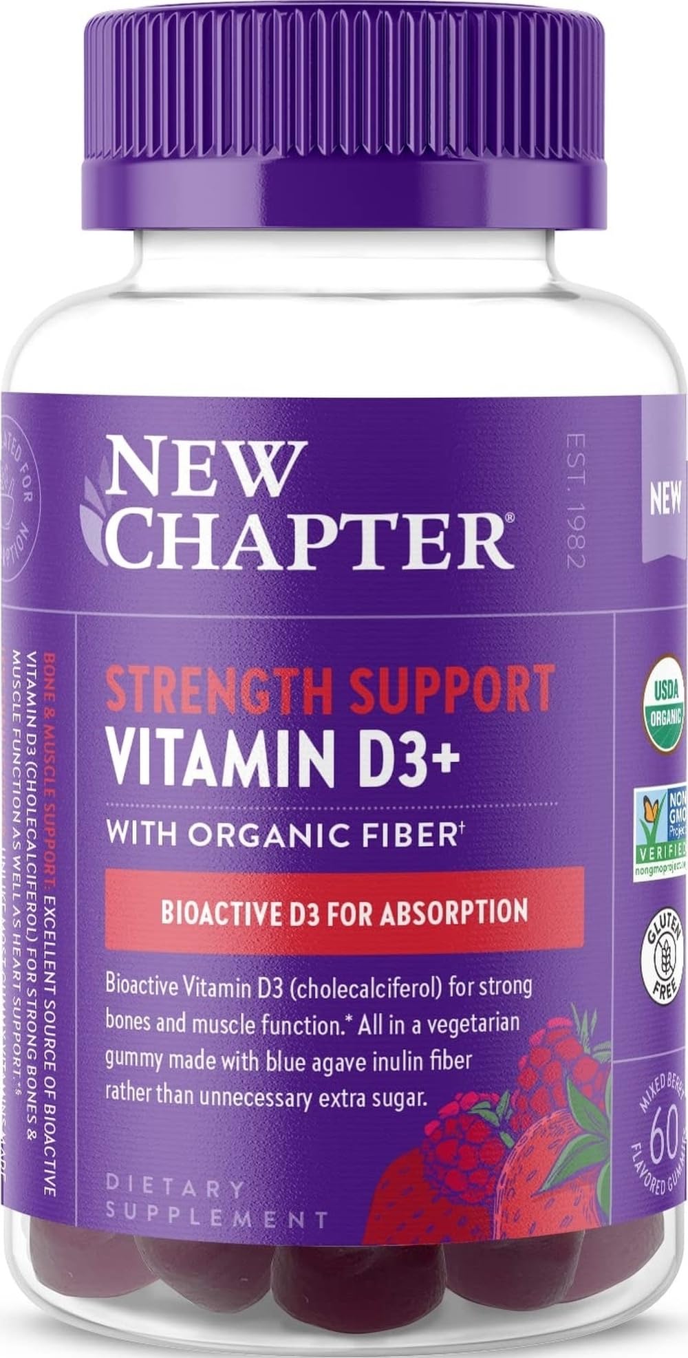 New Chapter USDA Organic Vitamin D3+ Gummies, 60 Count