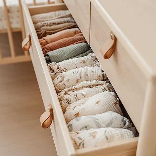 Miniatura 7 de Konssy Sábanas de moisés de muselina para bebé, niña, niño, paquete de 2 sábanas suaves y transpirables para cuna ovalada de reloj de arena, colchón