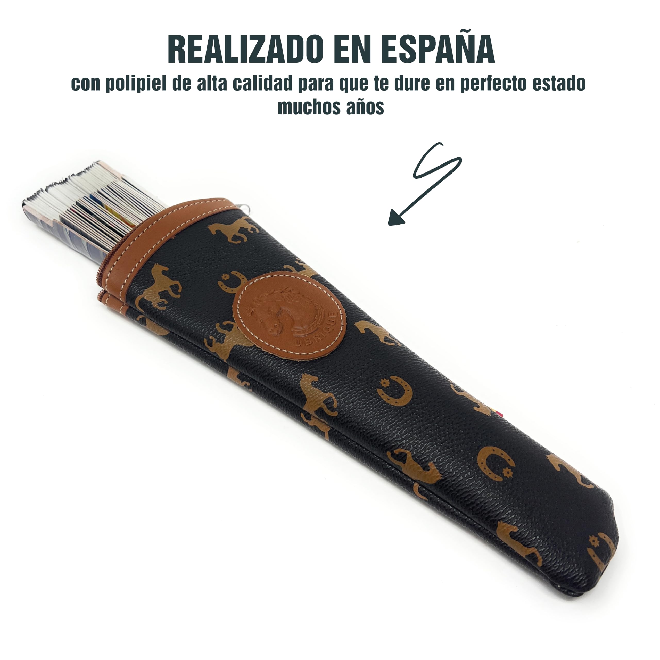 Space Home - Fan Holder with Zipper - Leather Fan Case - Fan Protector Case - Protective Bag, design 2, Estándar, Modern - Image 2