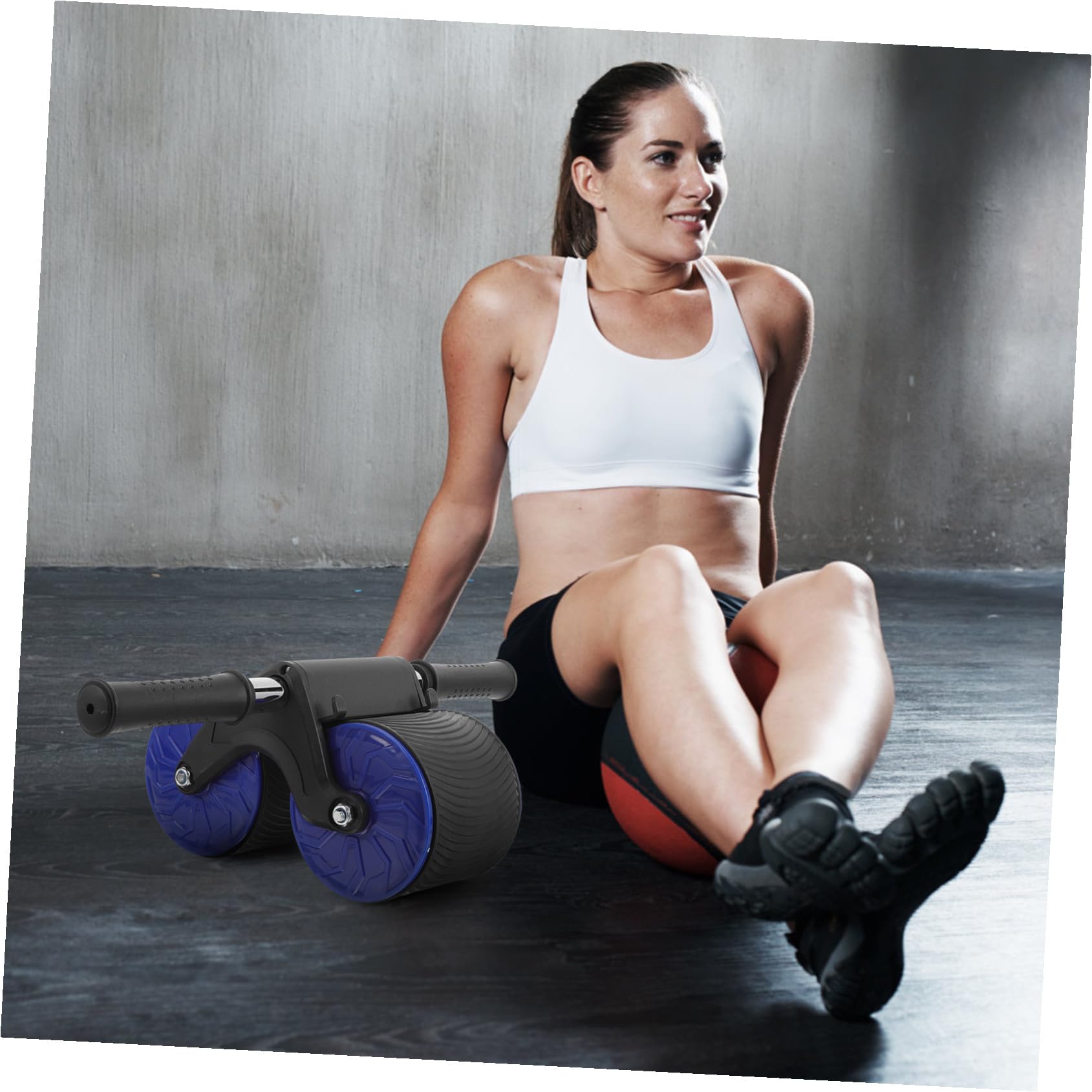 GANAZONO Rodillo Abdominal con Ruedas Antideslizantes y Cojín Equipo Fitness Profesional para Casa y Gimnasio Entrenamiento Muscular Eficaz para Abdominales y Yoga de Azul