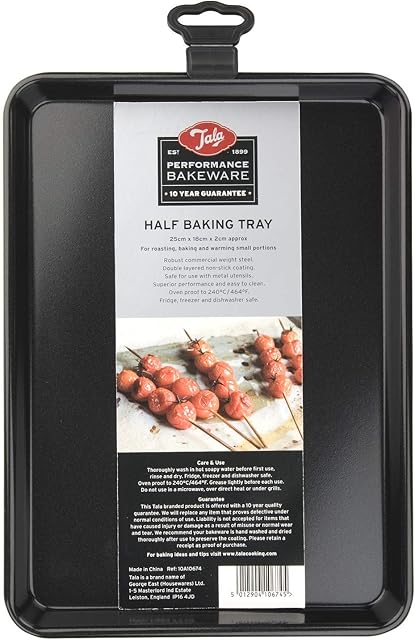 Tala Performance Baking Tray, Professional Gauge Carbon Steel with Eclipse Non-Stick Coating, Perfect for Cooking and Roasting, 25 x 18 x 2 cm