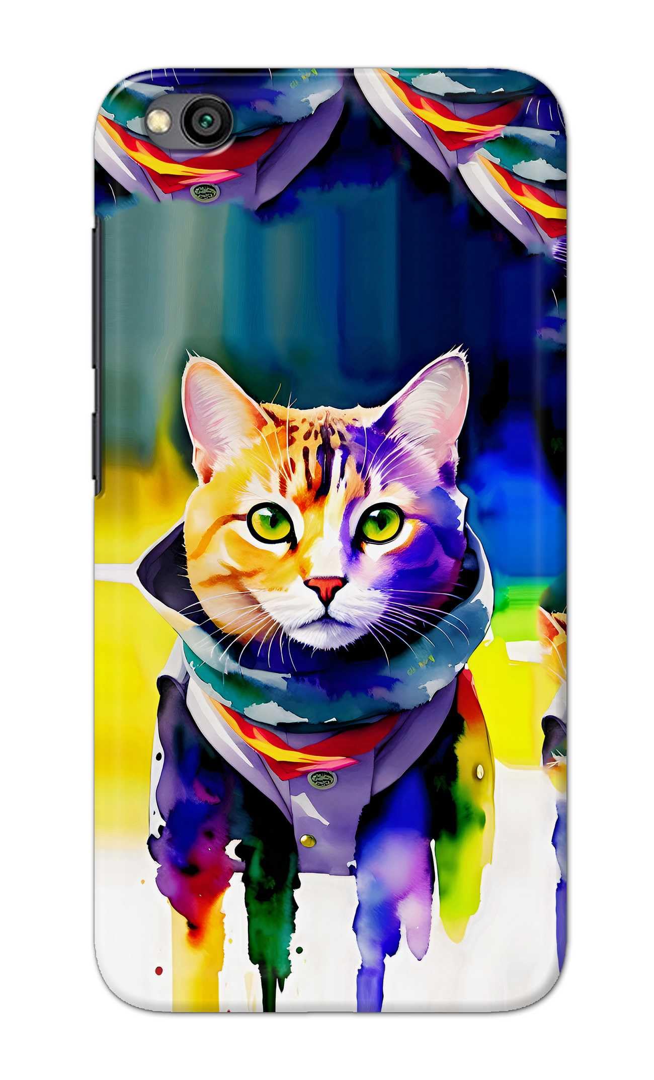 PRINTFIDAA® Printed Hard Back Cover for Mi Redmi GO Back Cover (Coloured Cat) -190724(BI)