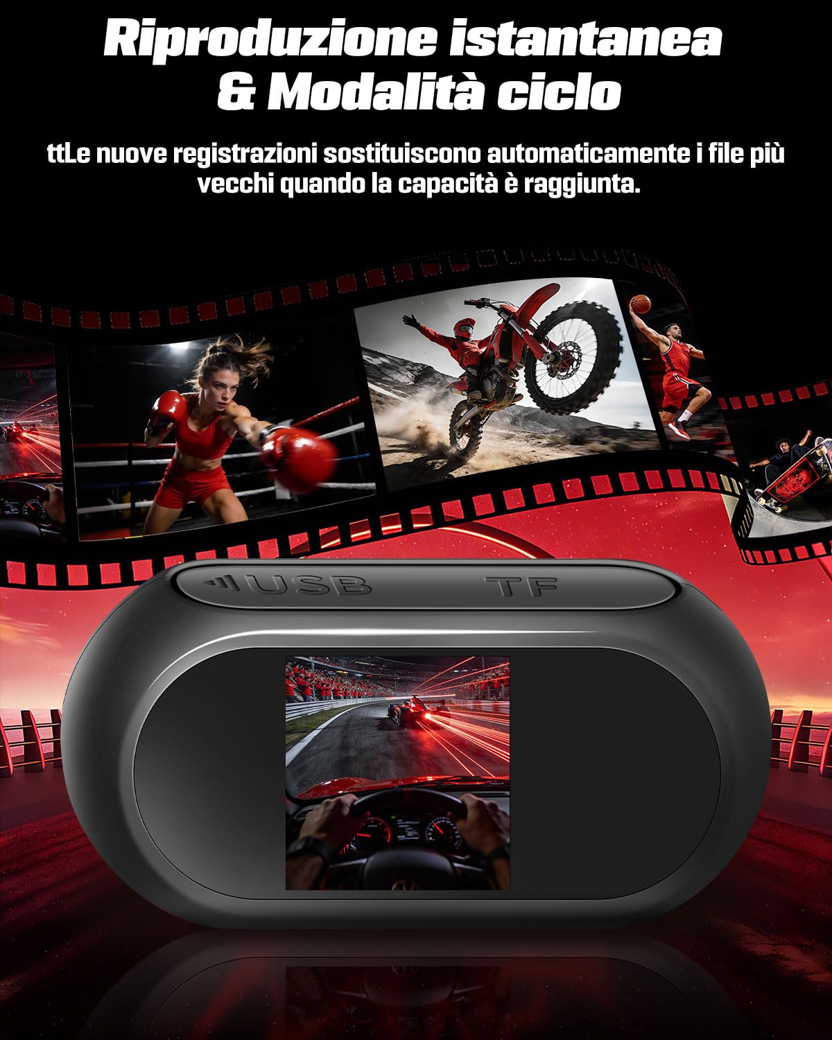 Mini Action Cam 1080P con Display da 0,85 pollici, BodyCam Magnetica con Grandangolo da 120°, Clip Posteriore a 360°, Batteria da 120 Minuti, Telecamera Portatile, Telecamera Moto