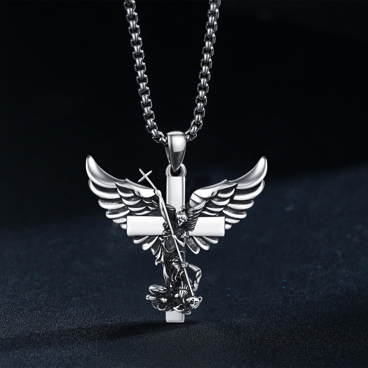 TwoAnts Patron Saint Medal Necklace 925 Sterling Silver Protection Pendant Necklace Catholic Jewelry Gifts for Men Women - Image 5