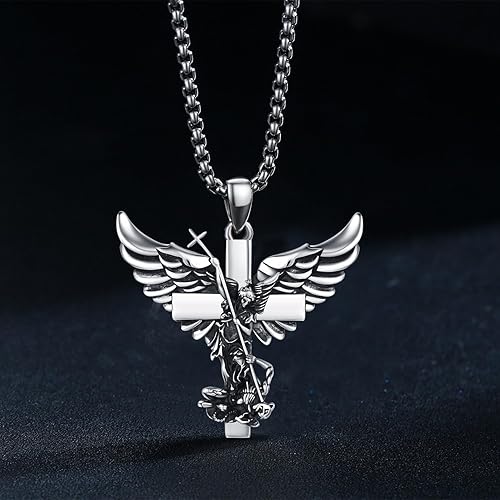 Miniatura 5 de Collar con medalla de San Patrón, plata de ley 925, collar con colgante de protección, joyería católica, regalos para hombres y mujeres