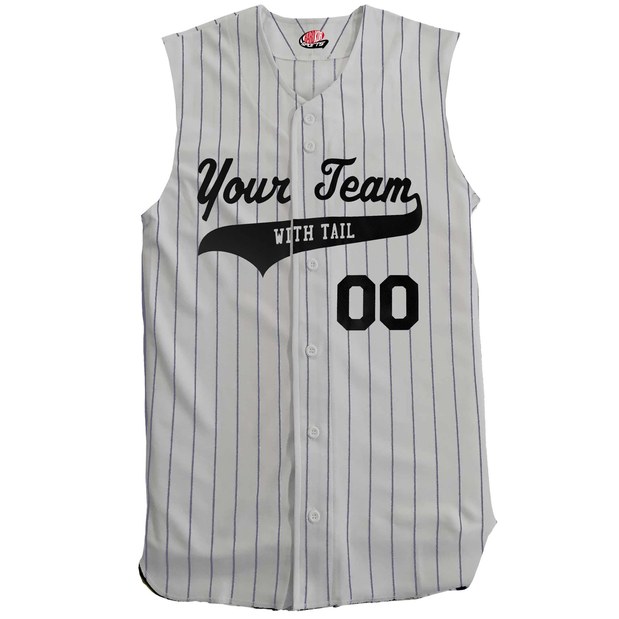 Hardkor SportsCreate a Custom Baseball Jersey Pinstripe 6 Button Sleeveless Men's Personalized