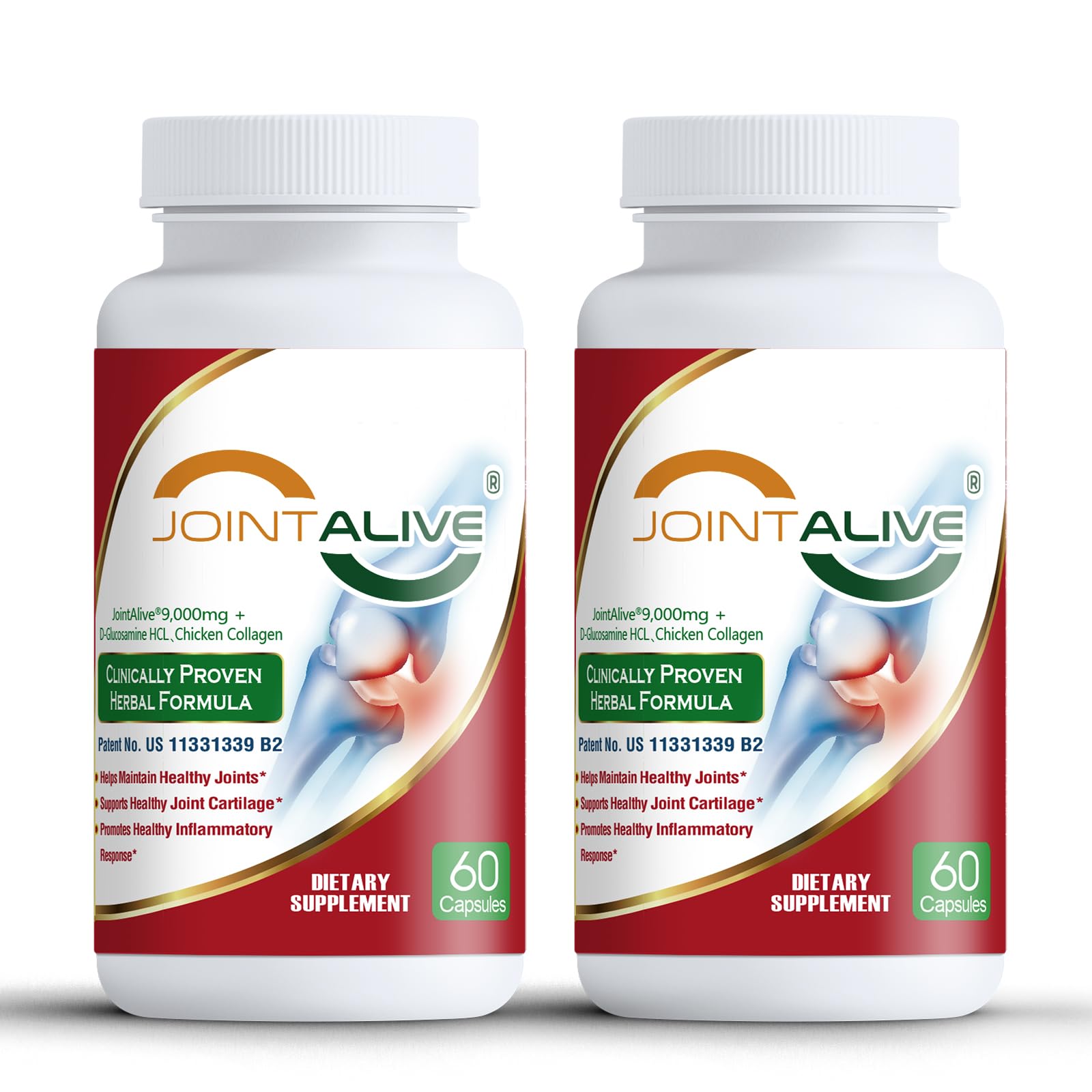 FitRx JointAlive Joint Support Supplements for Women & Men, Glucosamine Chondroitin, Type II Collagen, Relief Joints Discomfort, Cartilage Repair, as Quickly as 7 Days, 60 Servings