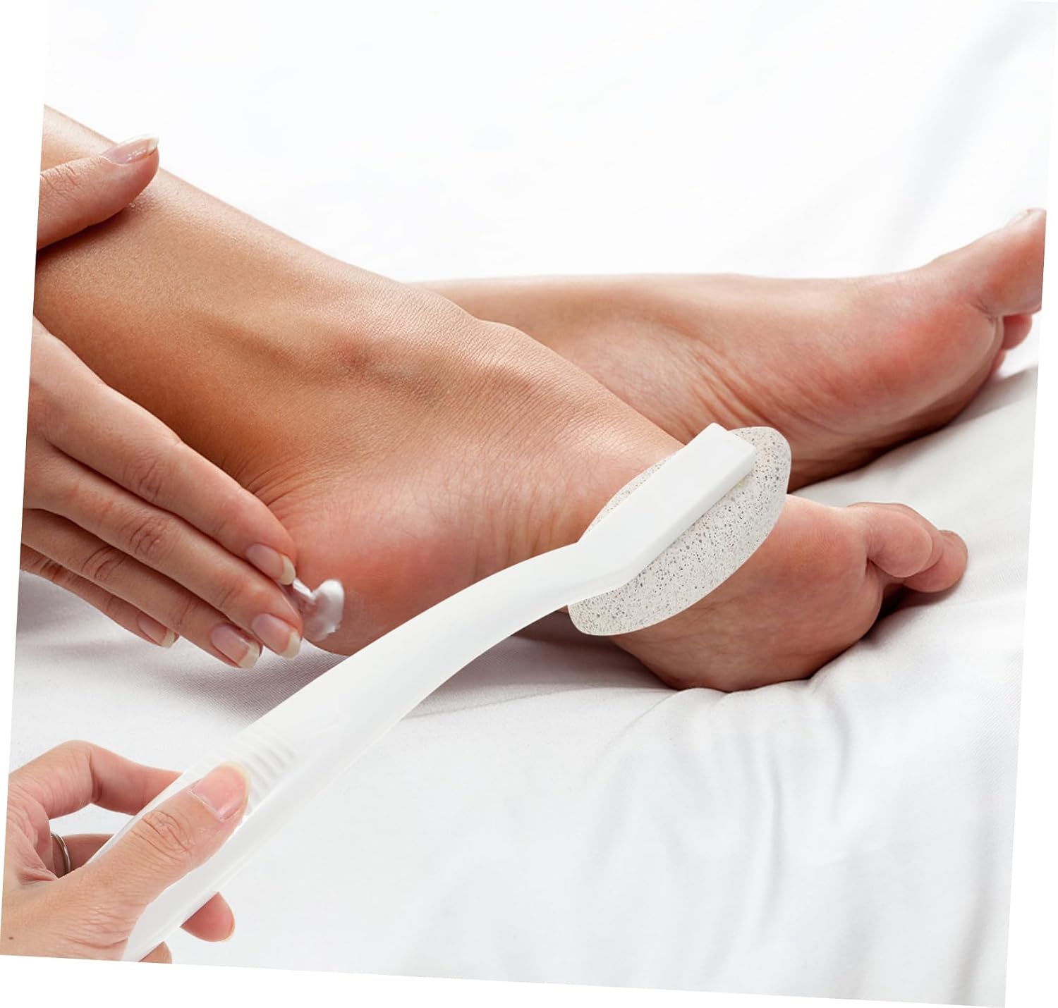 Outanaya Ergonomic Long Handle Foot File Callus Remover for Feet Reusable Pumice Scrubber Gentle Exfoliating Tool for Dead Skin Removal