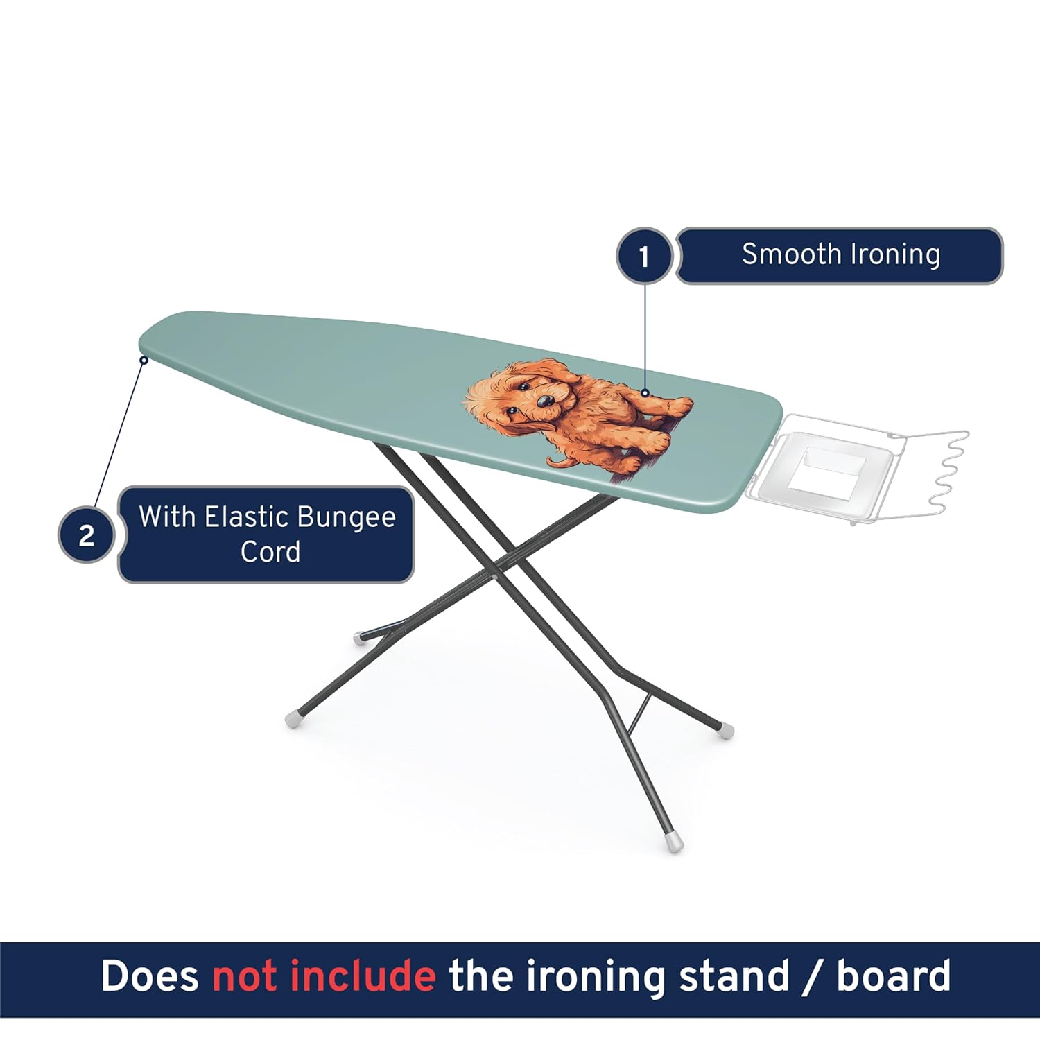 Encasa XO Ironing Board Covers with Pad - 125x39 cm Free Silicone Iron Rest & Mesh Cloth - 4mm Felt Padded Large Iron Table Cloth - Heat Resistant, Non Slip Drawstring Press Table Cover Tommy offers donot miss 2 Encasa XO Ironing Board Covers with Pad - 125x39 cm Free Silicone Iron Rest & Mesh Cloth - 4mm Felt Padded Large Iron Table Cloth - Heat Resistant, Non Slip Drawstring Press Table Cover Tommy offers donot miss