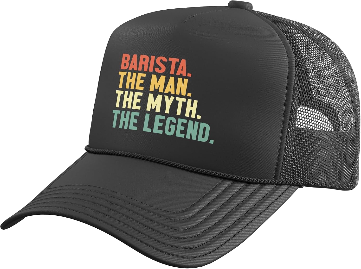 Barista Man Myth Legend Latte Art Barista Queen Coffee Trucker Hat with Adjustable Mesh Back