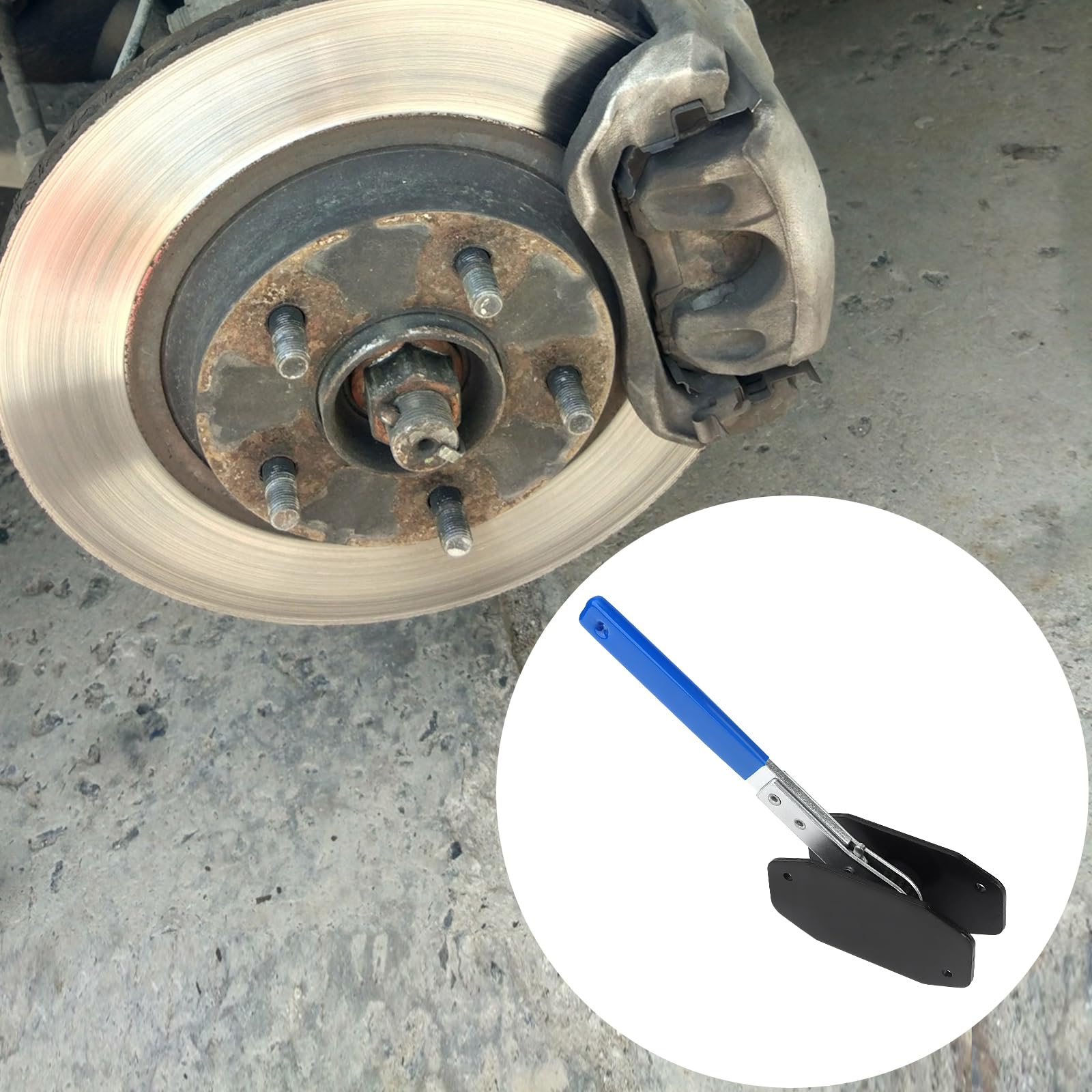 Divaricatore del Pistone del Freno, Strumento pressa pistone a cricchetto, Pinze Flottanti Fisse per Manutenzione Riparazione Freni Auto, con 4 Ganci di Ricambio, 230 x 60 mm, Blu