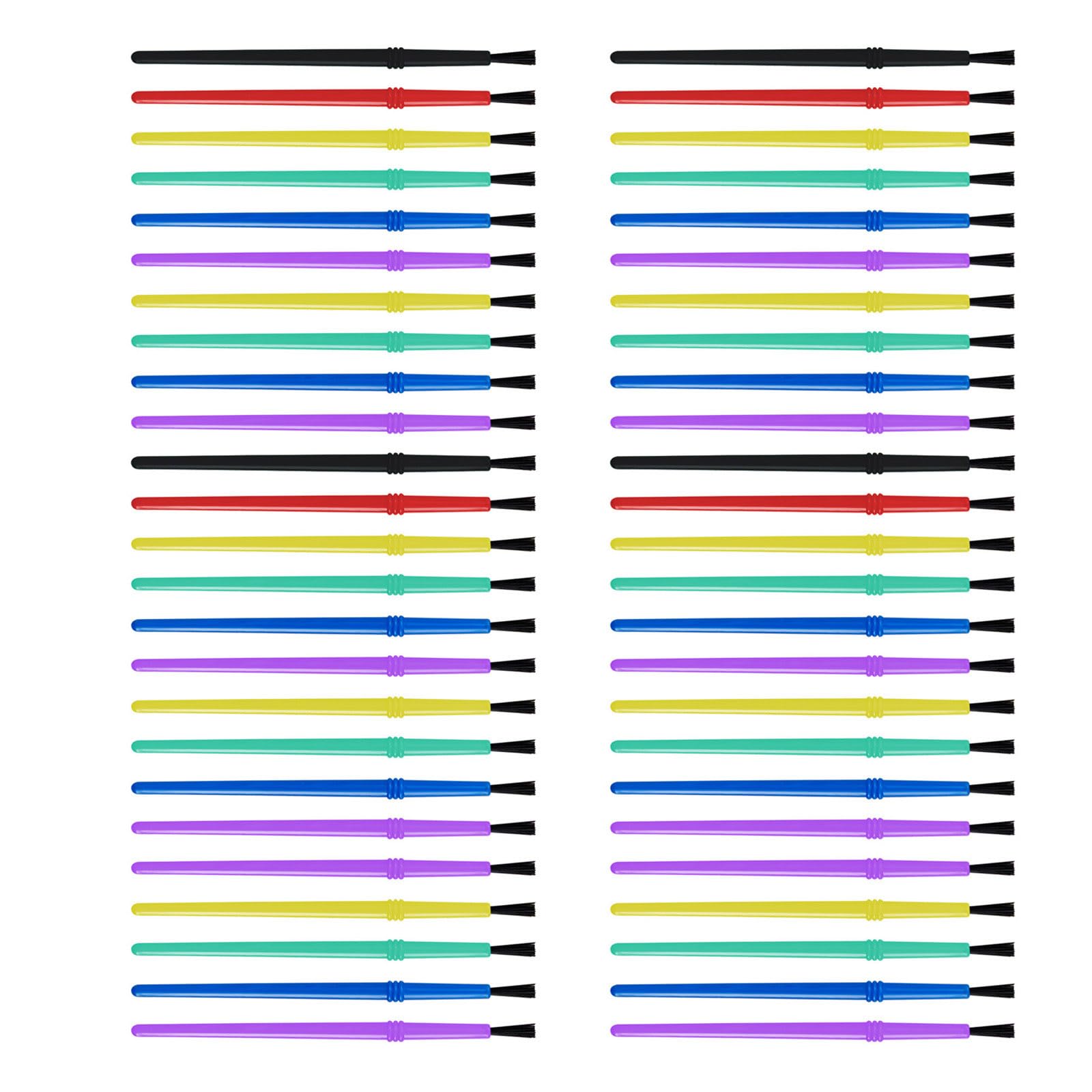 Hsioluted 10.5Cm Color Mix 50 Pcs Small Paint Brushes Set Drawing And Art Supplies Nylon Hair Paint Brushes For Detailed Artwork Artist Hair Small Watercolor
