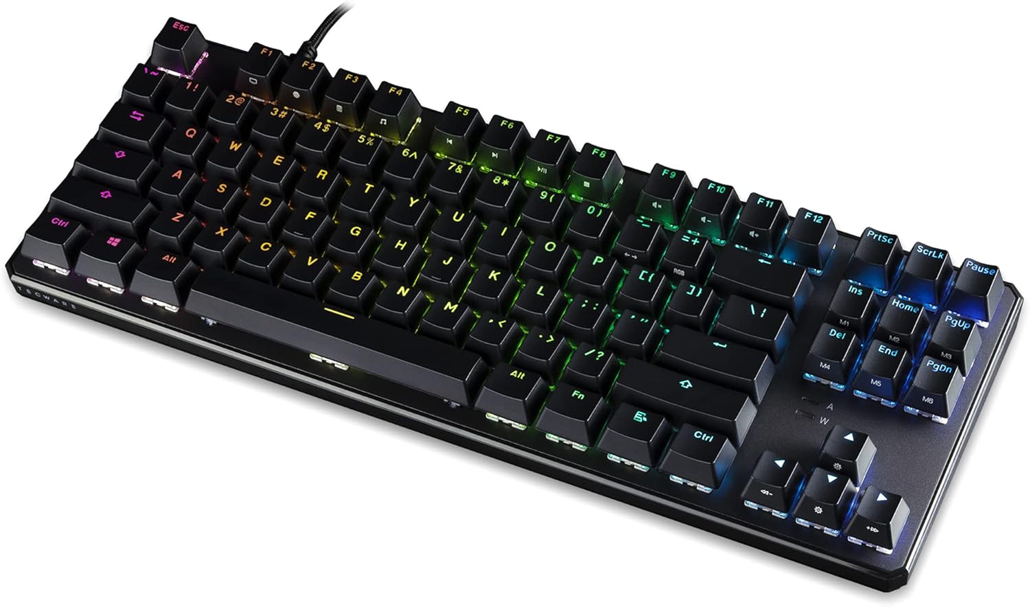 TECWARE Phantom+ 87 Key Mechanical Keyboard, RGB led, Wraith Pink ...