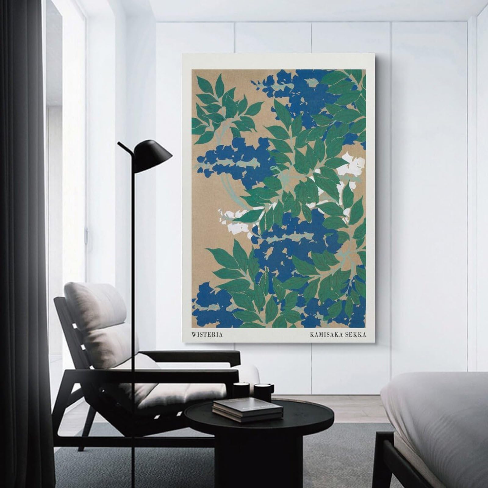 Junmoney Unframe-Style-24 Wisteria By Kamisaka Sekka Hanging Wall Art 16X24inch(40X60cm), For Feature Walls In Flats Or Modern Rooms, Home Wall Art For Statement Displays
