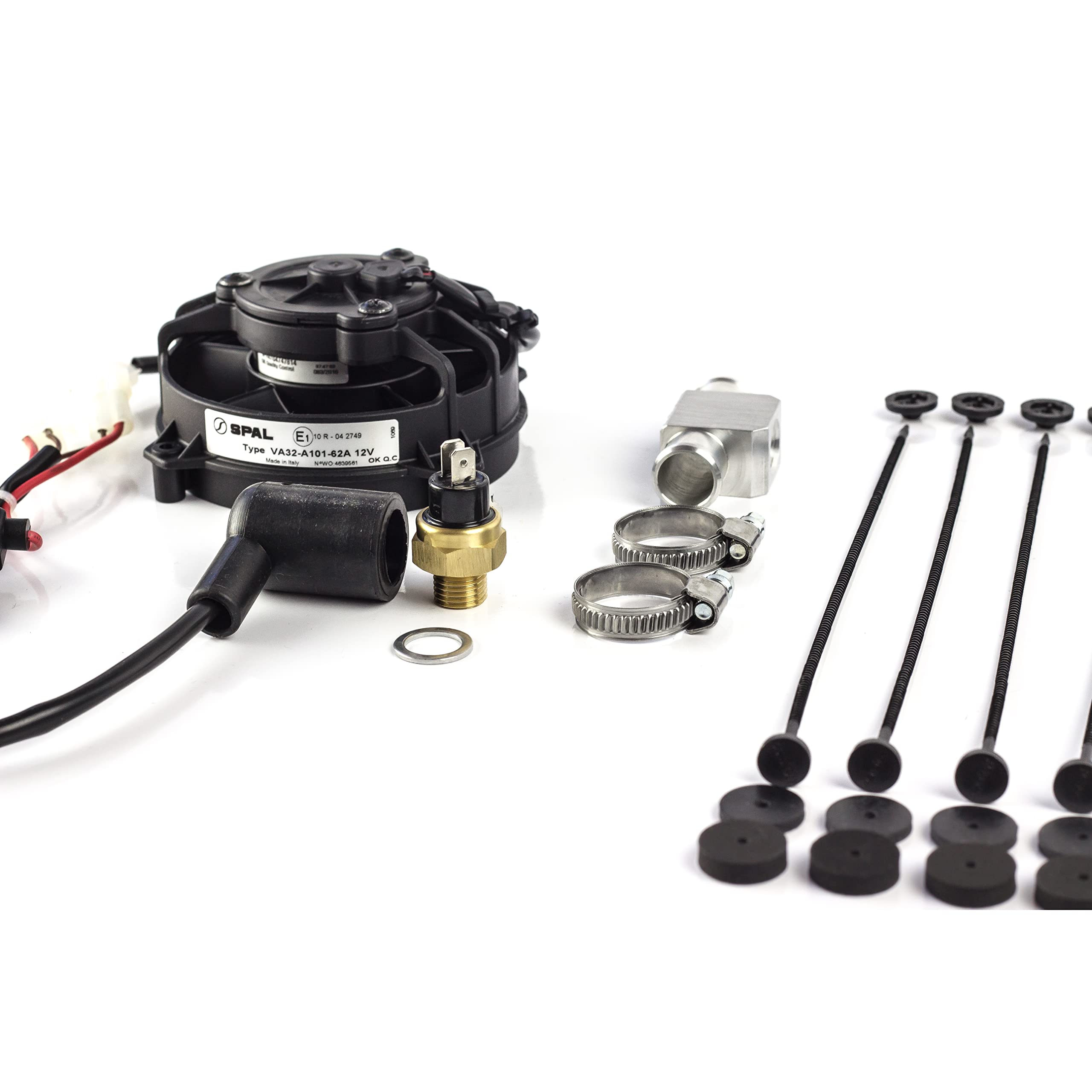 EXED® Parts - Kit original de ventilador de refrigeración por radiador, con sistema de montaje universal Revotec y termointerruptor, para todas las motos de cross de 2 y 4 tiempos, ajuste perfecto
