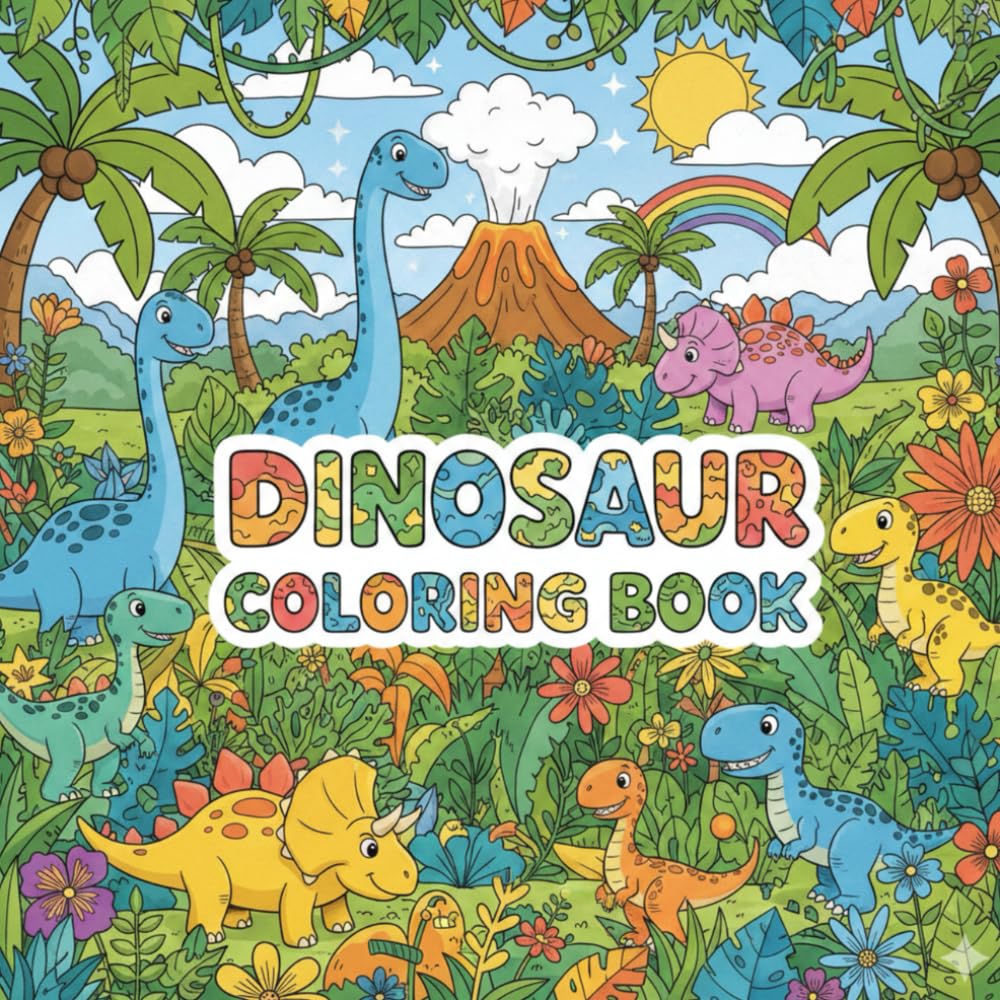 My First Dinosaur Coloring Book: 20 Cute and Easy Dinosaurs for Kids