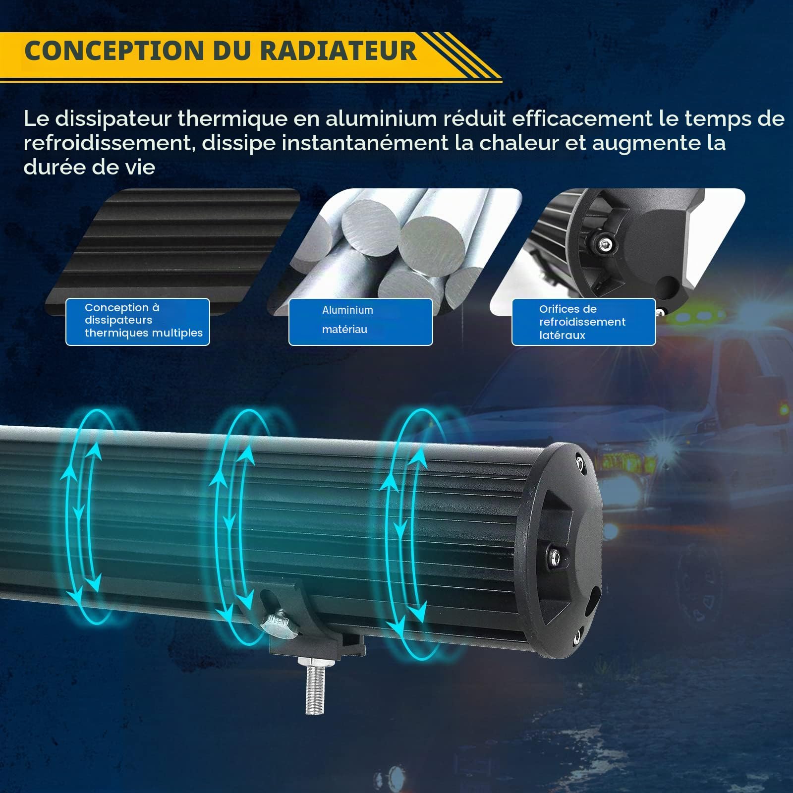 RIGIDON 59cm 324W Barre Lumineuse LED de Travail, 12V 24V Rampe Barre de Led 4x4, IP67 etanche Barre d'éclairage led pour Offroad Véhicules Voiture Camions Tracteur,6000K feu antibrouillard