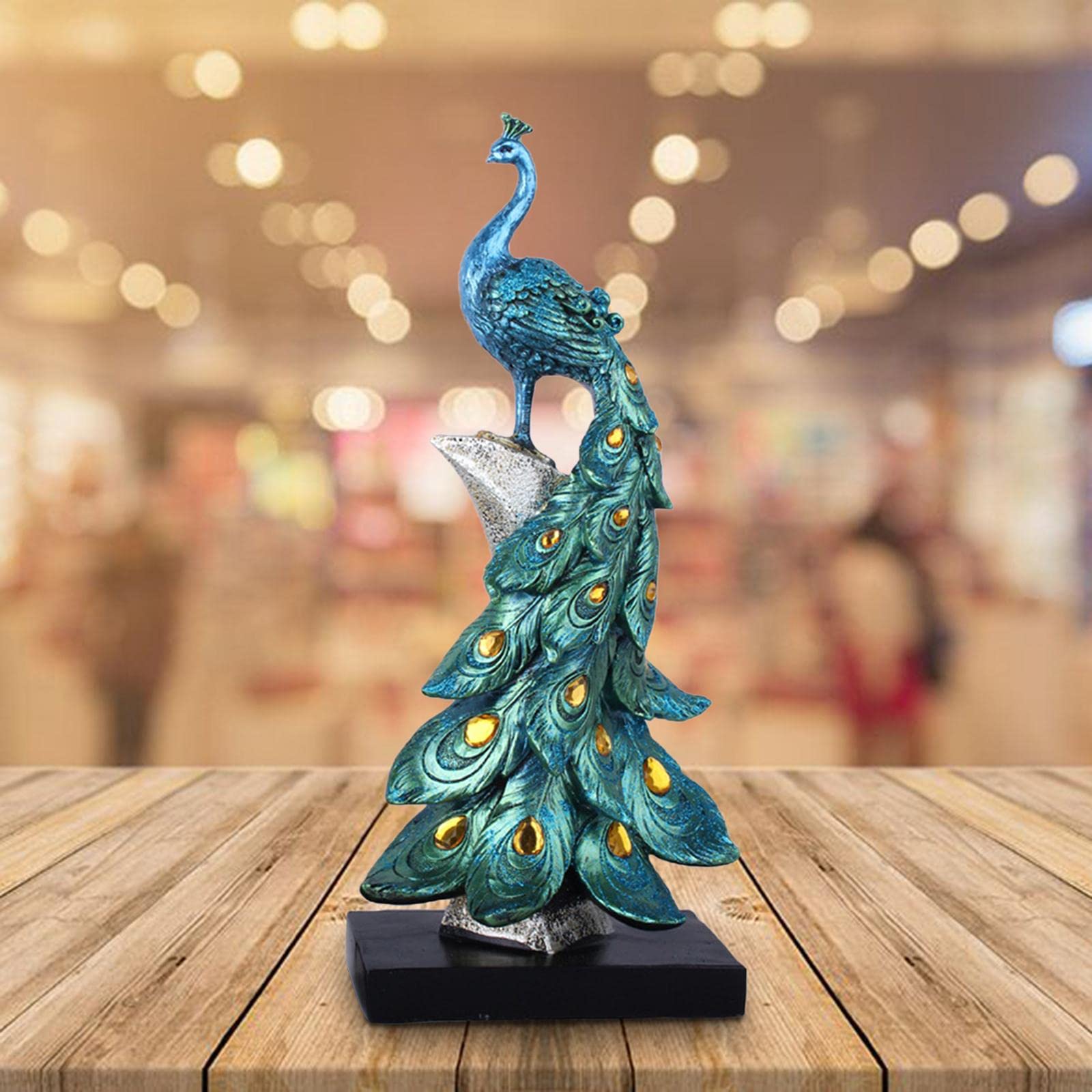 Estatua de Decorativa de Resina Animales Figuras Ornamento Moderno para Mesa Escritorio Adecuada para Sala de Estar Oficina Gabinete y, Azul L, Individual