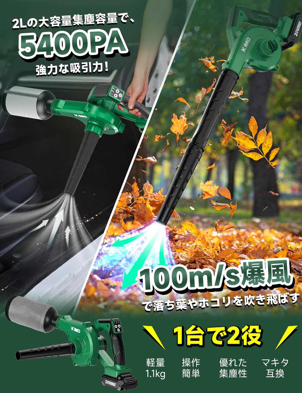 KIMO ブロワー Amazon.co.jp: KIMO ブロワー 充電式ブロワー コードレス