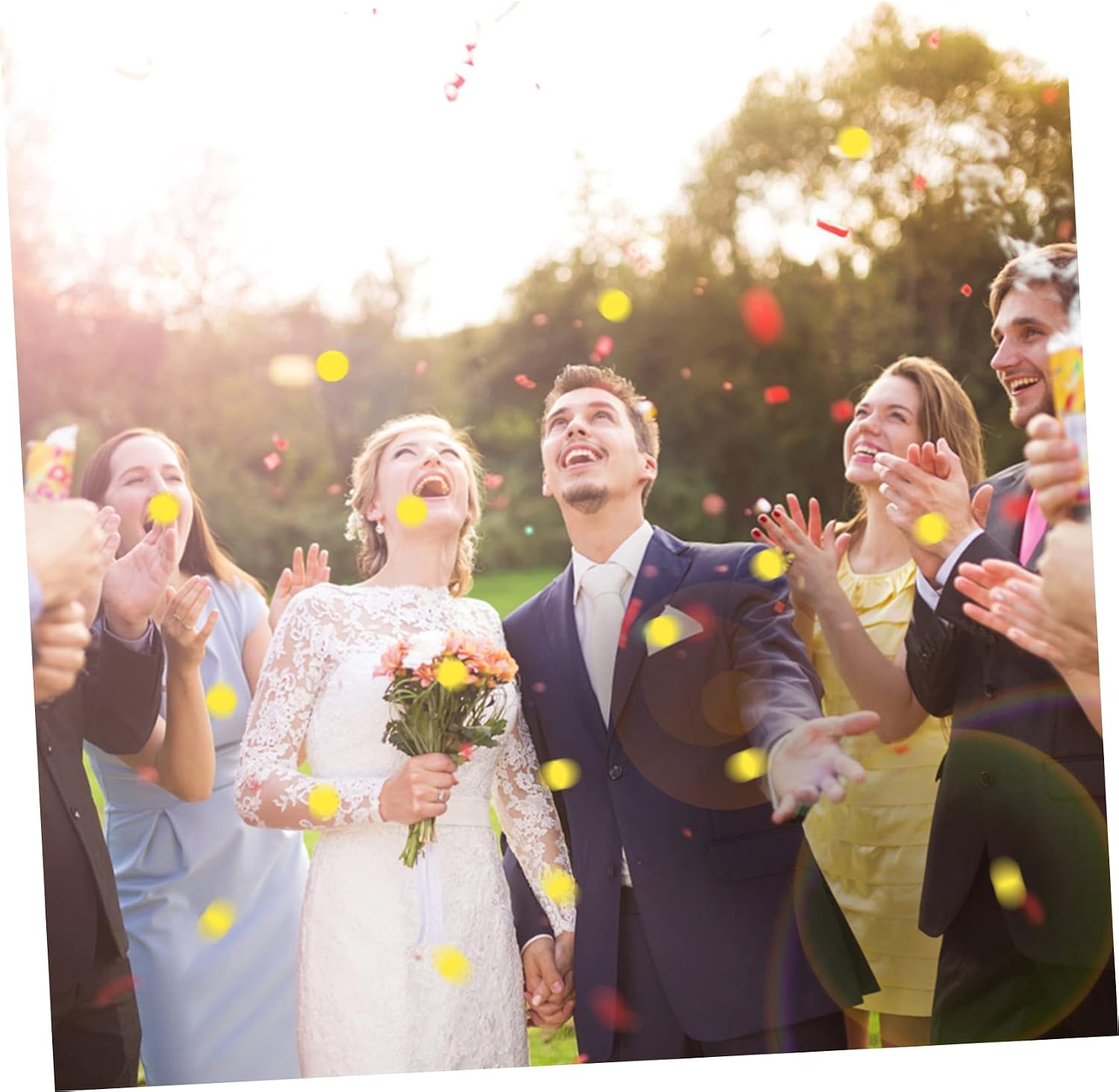 SOLUSTRE 4pcs Gold Round Confetti Scatter for Wedding Birthday and Festival Decor Chic Table Decorations for Celebrations Pack for Creating Cheerful Ambiance