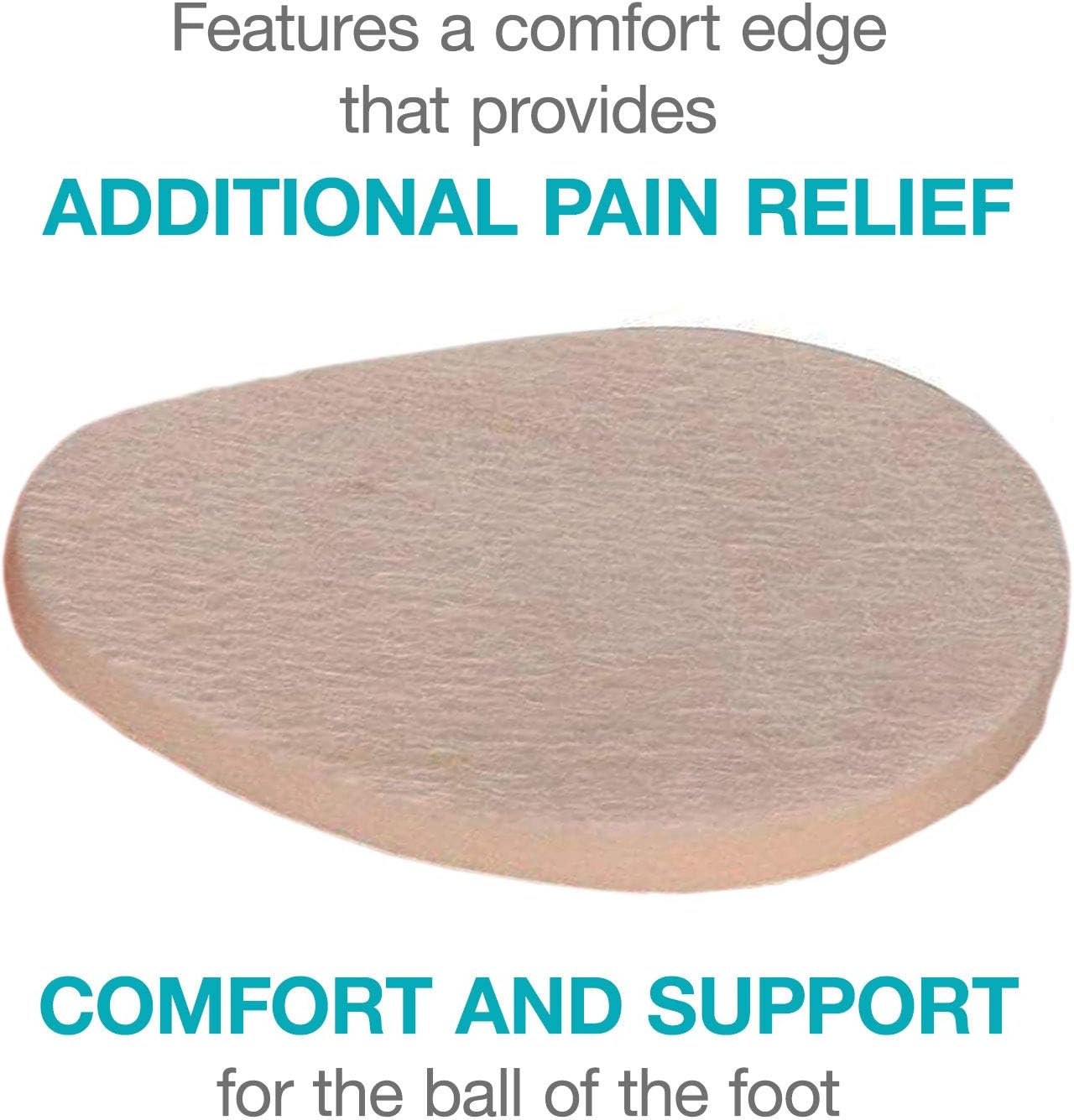 Steins 3/16” Adhesive Felt Metatarsal 20-N Foot Pads with Skived Edge, Reduces Pain and Pressure on Ball of Foot, Long-Lasting, Superior Protection, 100 Count
