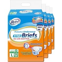 LivDry Incontinence Briefs, Leak Protection, Breathable Comfort with Tabs, Large, 52 Count