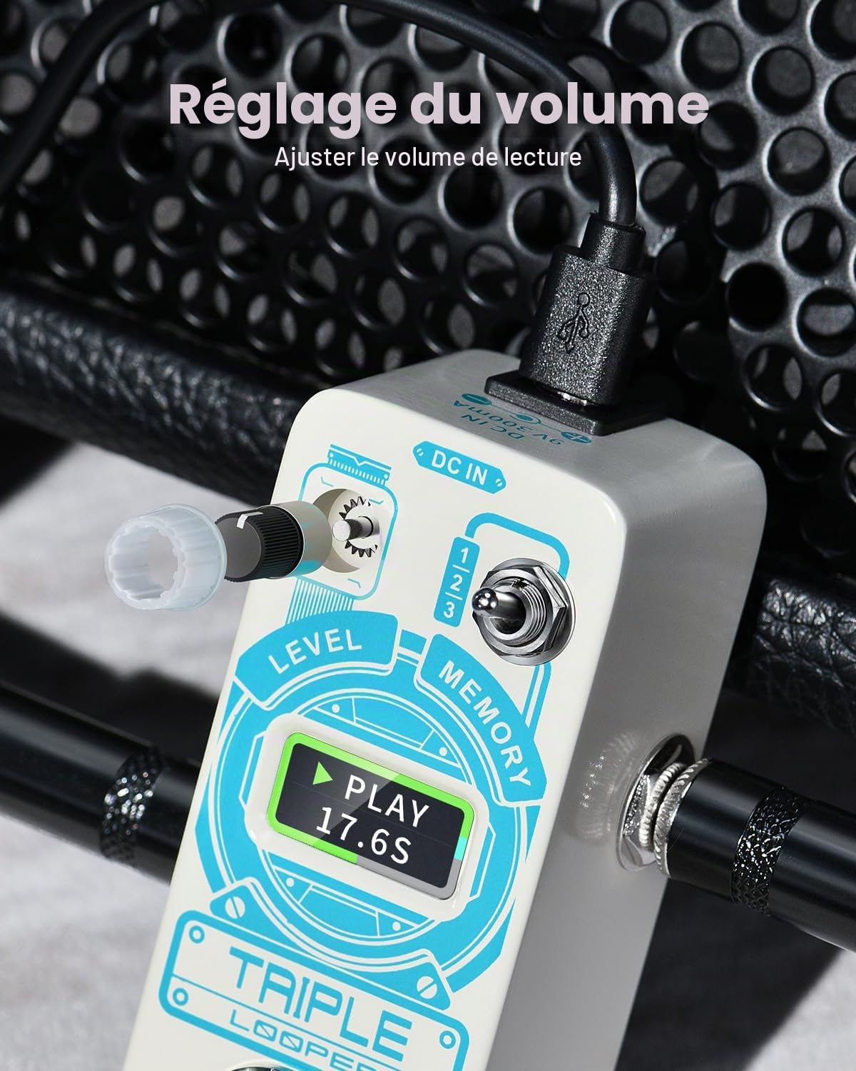Donner Triple Looper 3 Slots Chacun 30 Minutes Max avec Affichage pour Guitare, Basse