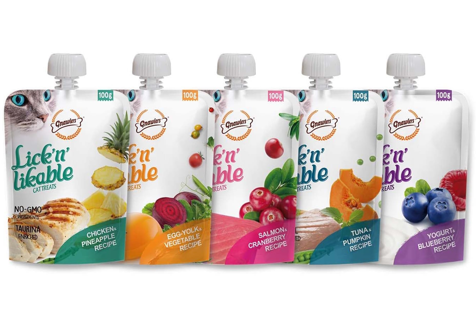 Cats Creamy Treats in 5 Delicious Flavours Lick n Lickable Gnaw lers Egg-Yolk & Vegetable, Yogurt & Blueberry, Tuna & Pumpkin, Salmon & Cranberry, Chicken & Pineapple - 100g Each, 500g Pack of 5 (B0DC6CRNWY) Amazon Price History, Amazon Price Tracker