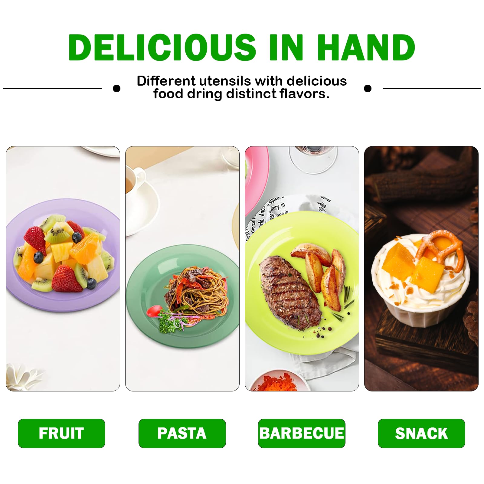 Eidoct 30 Pack Reusable Plastic Plates, 10 Inch/25cm Round Dinner & Side Plates for Picnic Kids, Toddler, Indoor Outdoor Use - Image 3