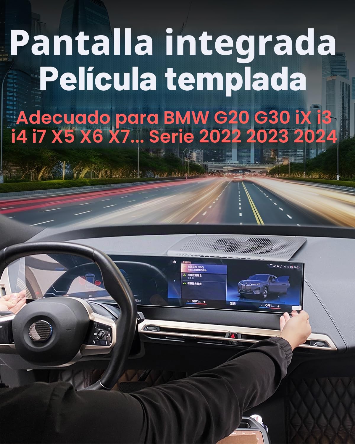 Protector de pantalla de cristal templado para BMW Series 3/4/5 G20 G30 G60 X3 X5 X6 X7 iX i3 i4 i7 M3 M4 (2022-2025), pantalla de instrumentos digital y pantalla táctil GPS (No para X1/iX1)