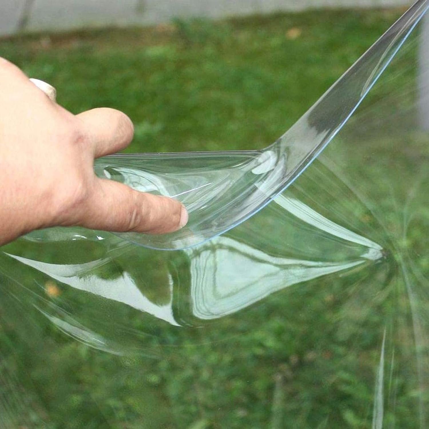 HUAZIYU Lonas Impermeables PVC Transparente Exterior Invernadero Jardín Toldo de Planta Tela de Plástico,Cubierta de Protección de Vaso Suave for Gazebo,con Ojales,450 G/M²,0.35 mm(1.5x2m/4.9x6.6ft)