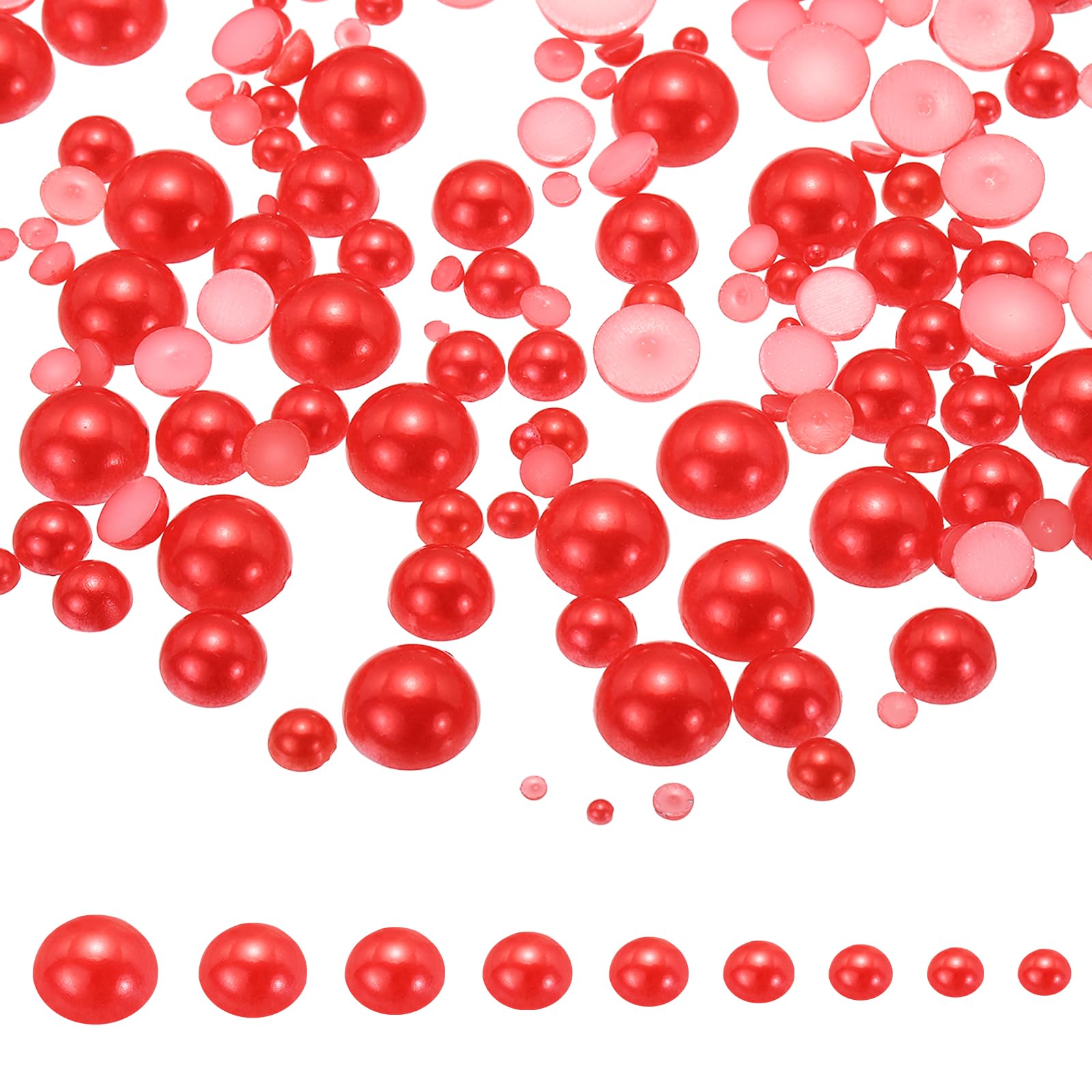 PATIKIL Mix Pearls and Rhinestones 2-10mm Red 1000Pcs