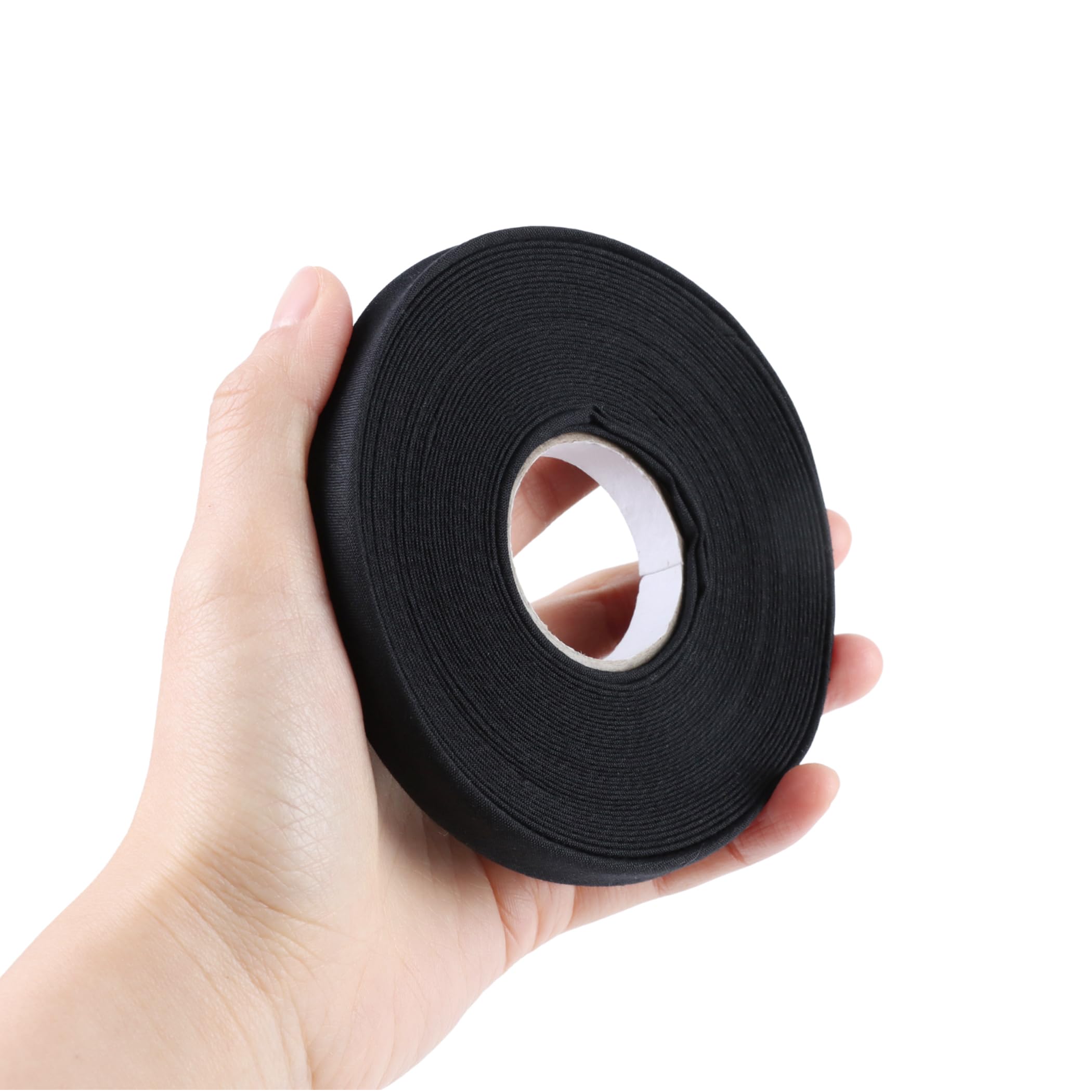 Cinta al bies de doble pliegue de 1/2 pulgada, cinta de encuadernación al bies de 10 yardas, cinta de tela para costura, dobladillo, costura, acolchado (negro)