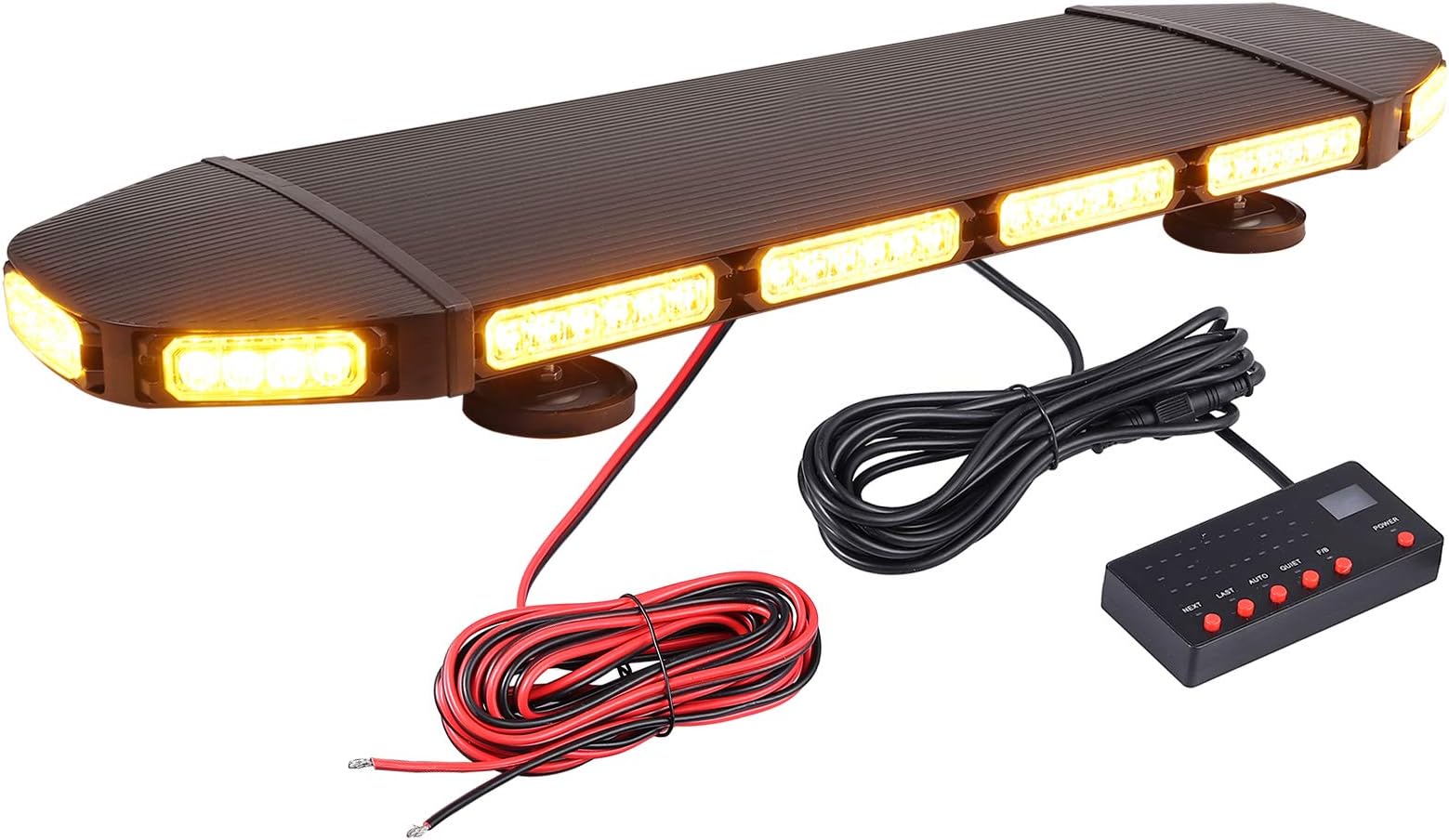 PROZOR72LEDs Strobe Beacon Light 21 Flash Modes Magnetic Emergency Warning Light IP65 Waterproof with Digital Display Control Switch Car Roof Light for 12V 24V Vehicle Truck Trailer Cars Vans